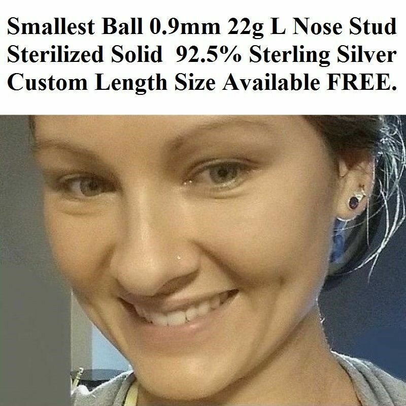 TINY TINY TINY (Only0.9mm) SMALLEST BALL 22g Sterilized Nose "L" Stud.