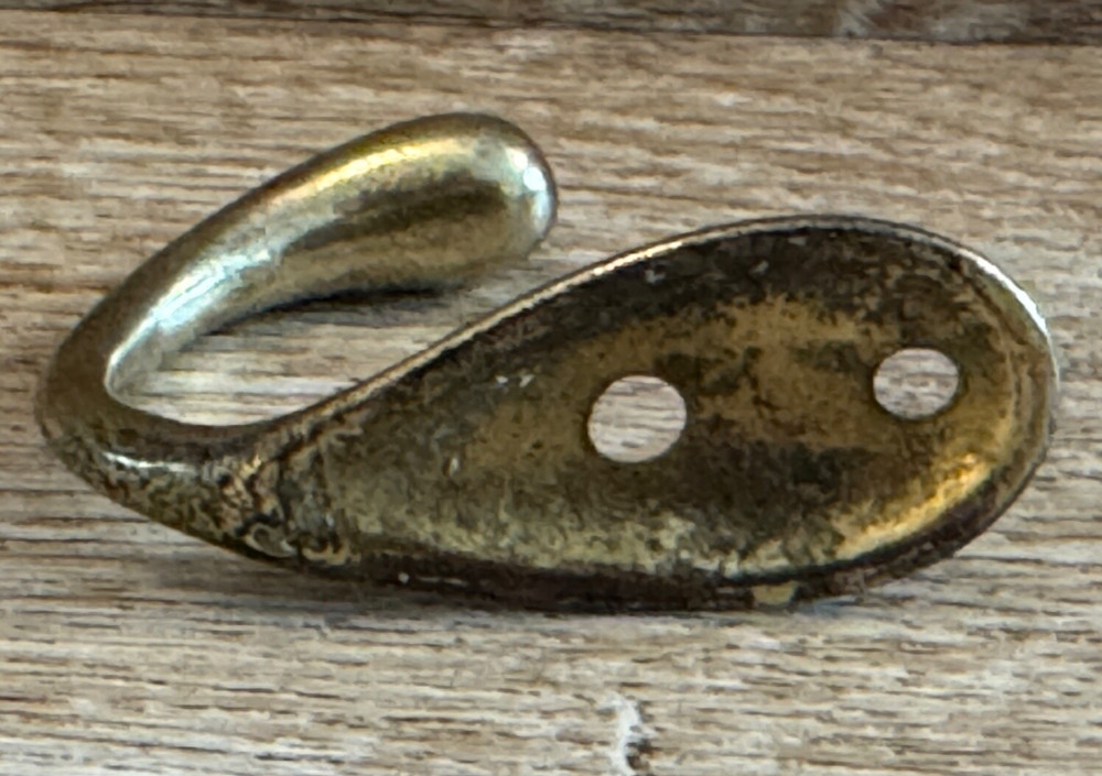 VINTAGE BRASS COAT HOOK RECLAIMED