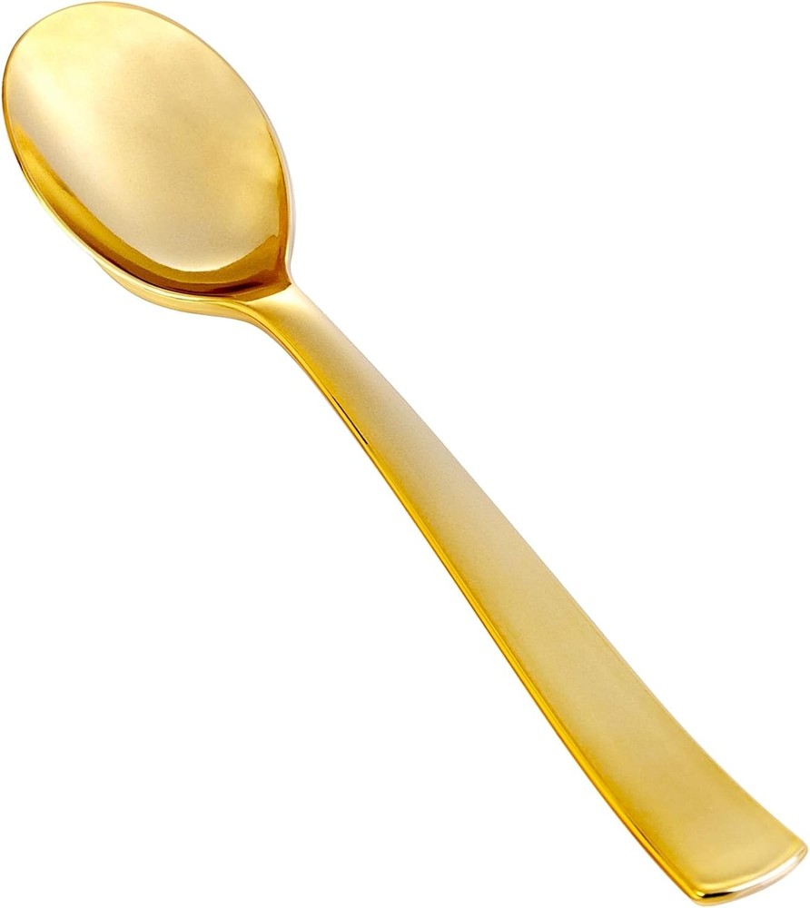 50Pcs Silver Plastic Spoons Heavy Duty Plastic Spoons Heavyweight Silver