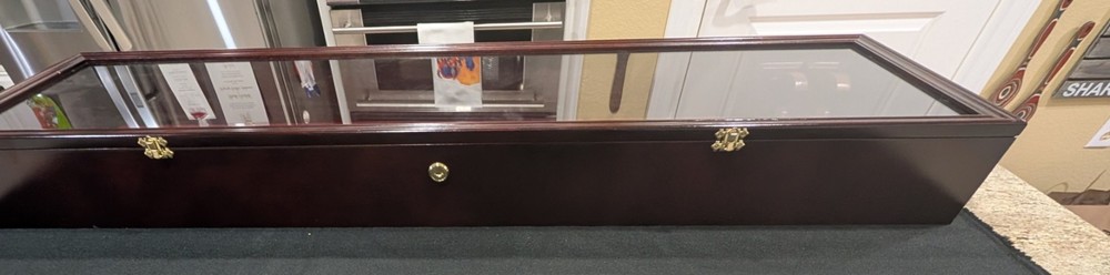 Two Saber Cherry Wood Display Case