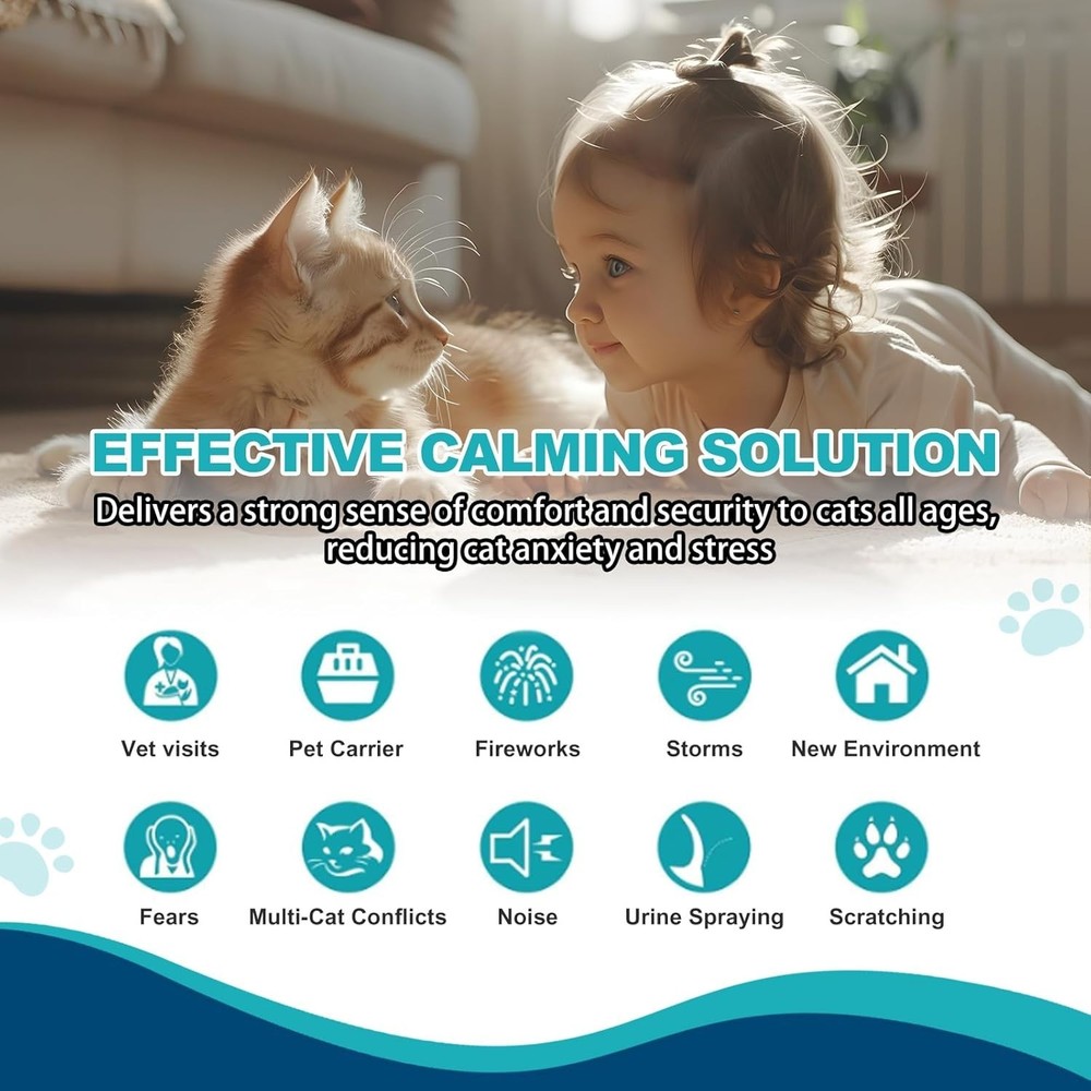 4 Pack TachengMc Cat Calming Diffuser, Cat Pheromones 2 Diffuser + 4 Refill 48ml