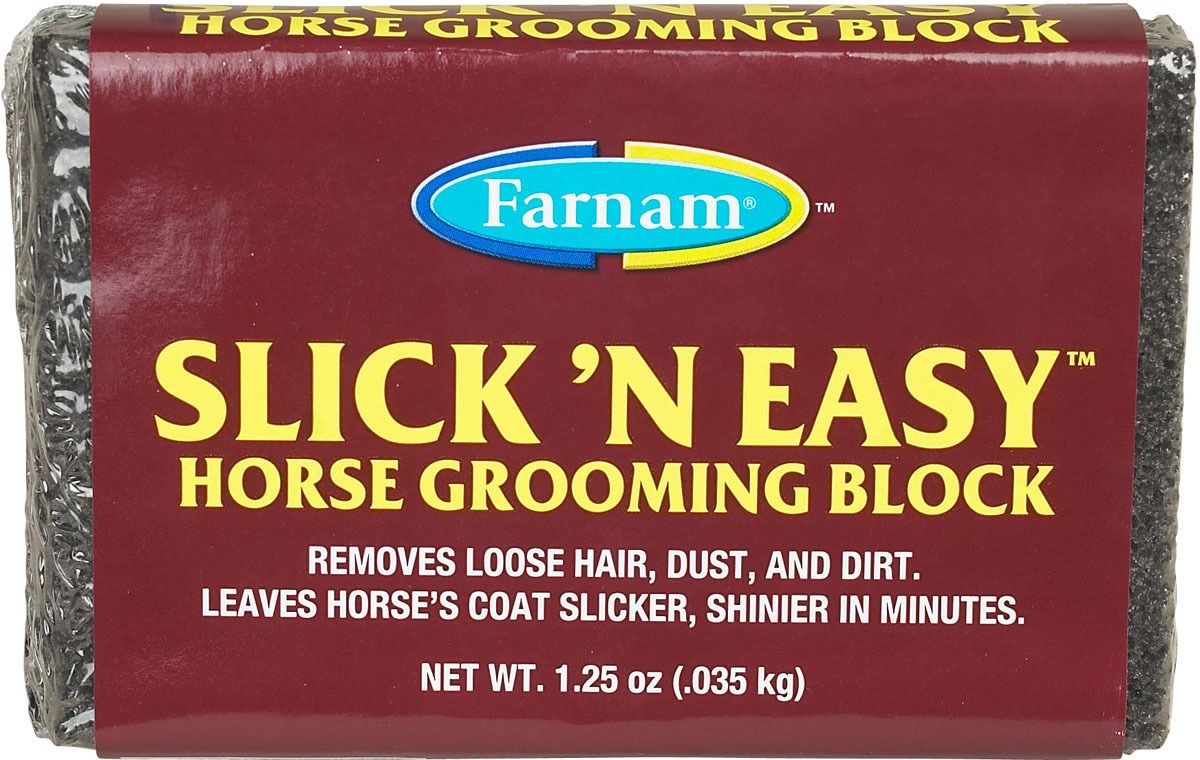 Farnam Slick 'N Easy Horse Grooming Block Removes Loose Hair/Dust/Dirt - 3 Pack