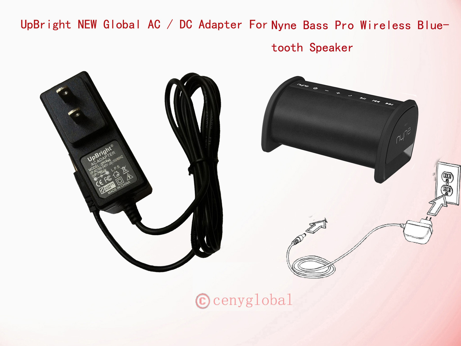 AC Power Adapter For Nyne Bass Pro Wireless Portable Bluetooth Speaker Charger