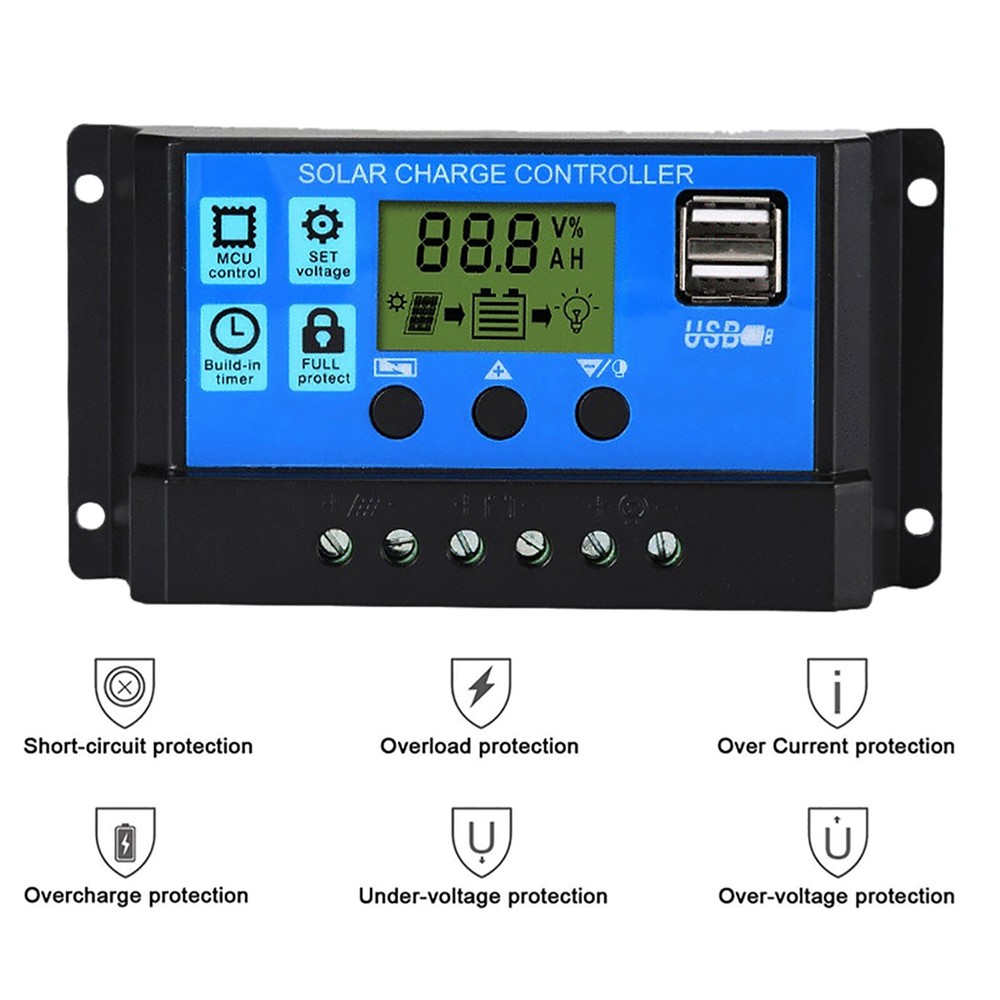 200W Solar Panel Kit 100A 12V Battery Charger w/ Controller Caravan Boat Outdoor
