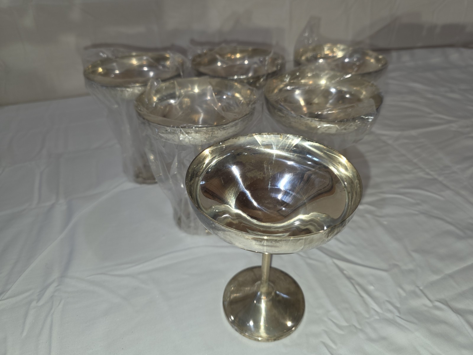 UMOS Silver Champage/Dessert Goblet Set, NO EPB mark, rare