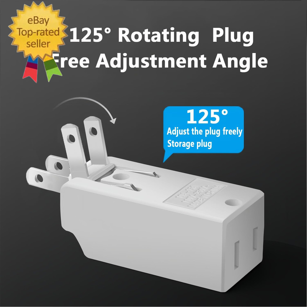 Multi Plug Outlet Extender,Ac Flat Plug Adapter Outlet,Mini Indoor Wall Tap Plug