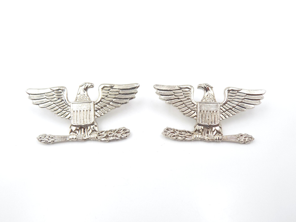 Original US Army Colonel Eagle Collar Insignia Set