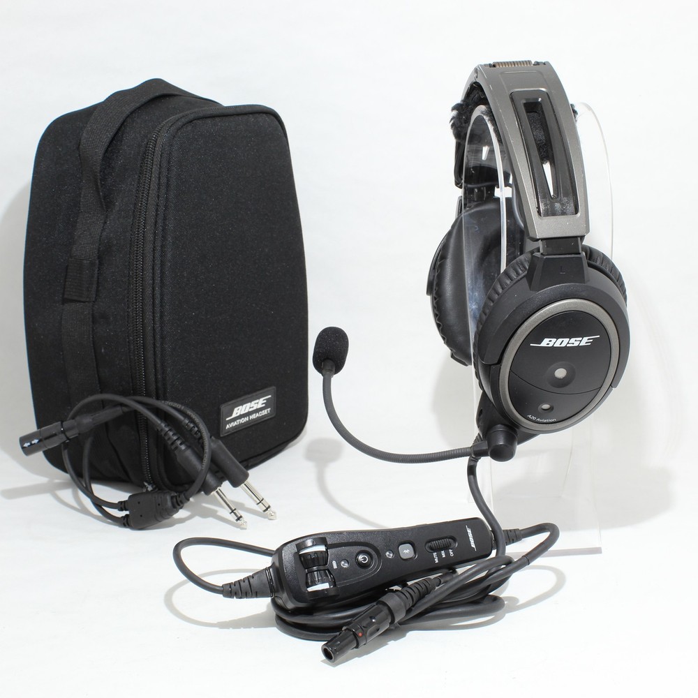 Very Good Bose A20 Bluetooth Headset Lemo w/ Dual GA Plug Adaptor BUNDLE + Case