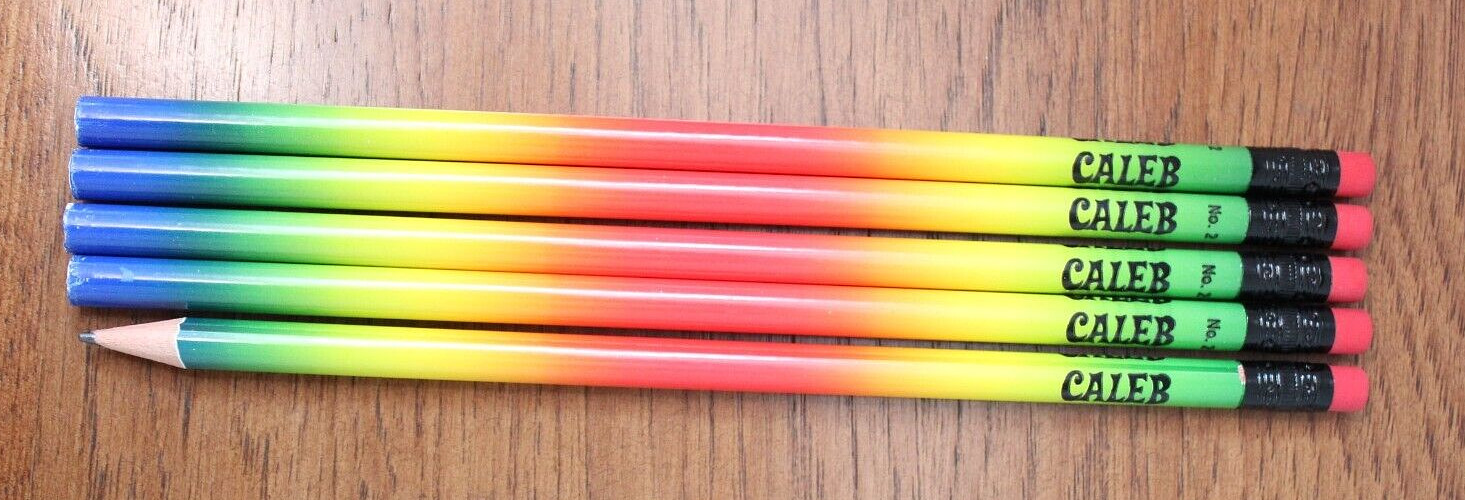 NEW Lot 4 "CALEB" PENCILS Personalized Writing Utensils School Supplies