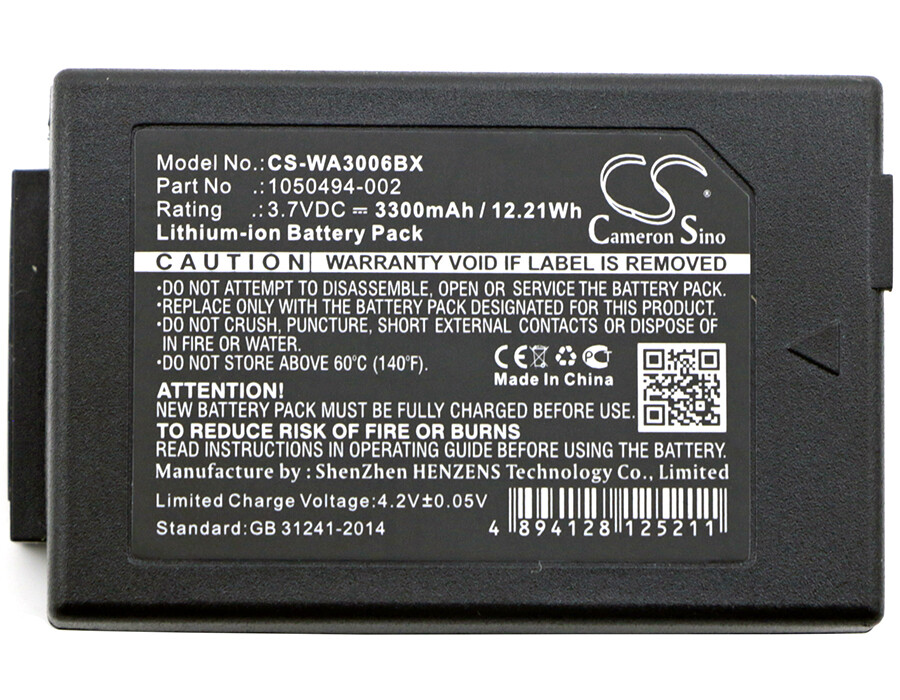 3300mAh 12.21Wh Battery for Zebra WorkAbout Pro 4,WorkAbout Pro G4