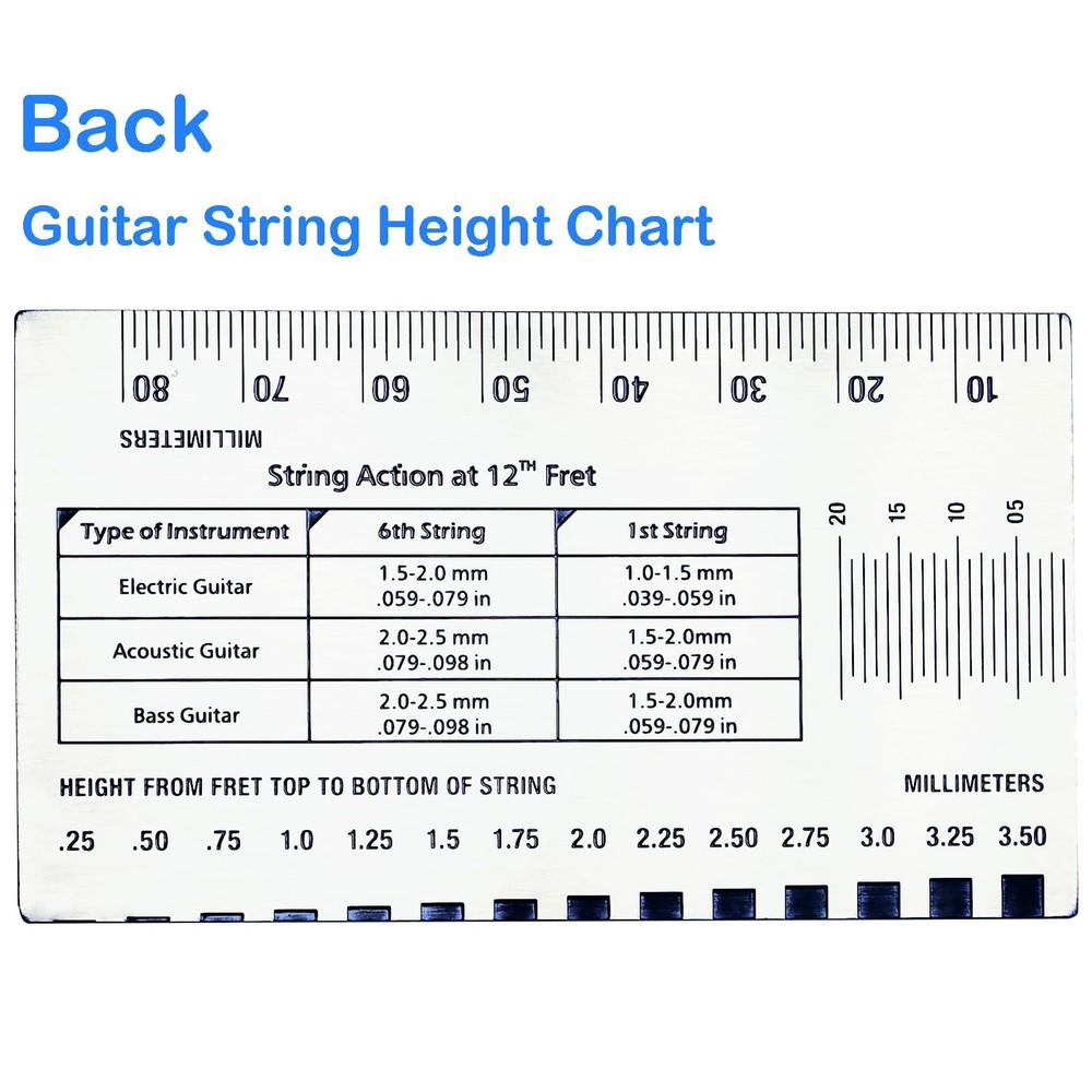 Guitar Action Gauge Ruler, String Height for