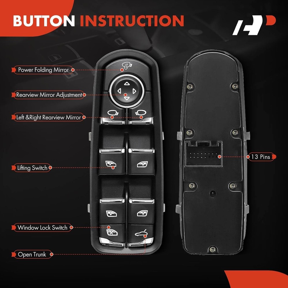 A-Premium Master Power Window Switch Compatible with Porsche Cayenne 2011-2014,