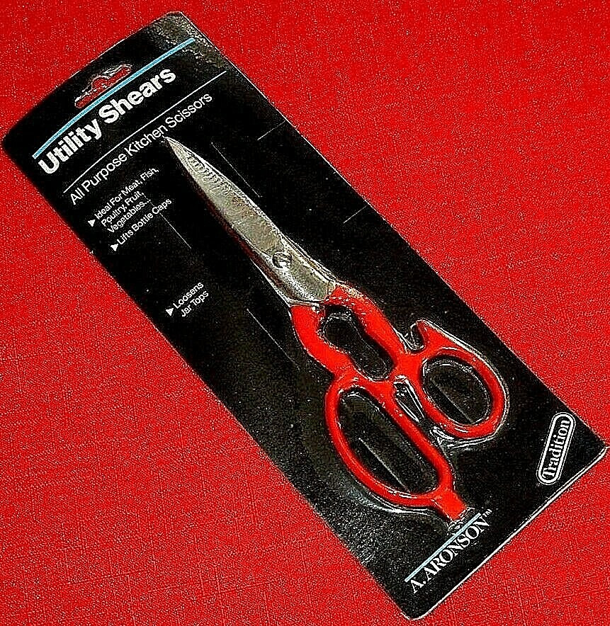 Aronson Aluminum Utility Shears Kitchen Scissors Red Painted Handle