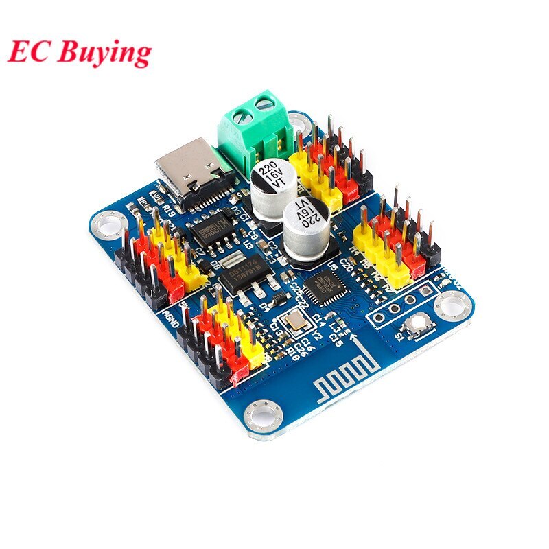 16 Channels Servo Motor Controller Driver Board Smart Car Robot MCU Software