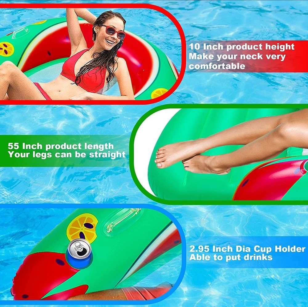 Inflatable Float Lounge Inflatable Pool Float Multi-Purpose Pool Chair 2 Handles