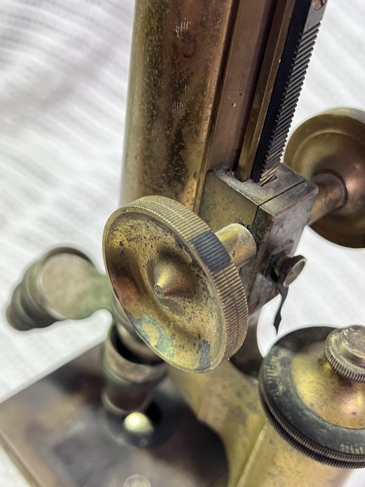 Antique Bausch & Lomb Early Microscope Solid Brass !!LOOK!!