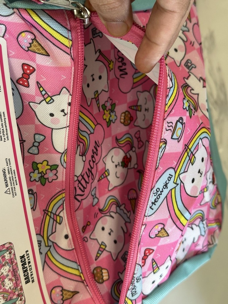 Confetti Backpack Cudlie 9 piece Set Chalkboard Kitty-corns