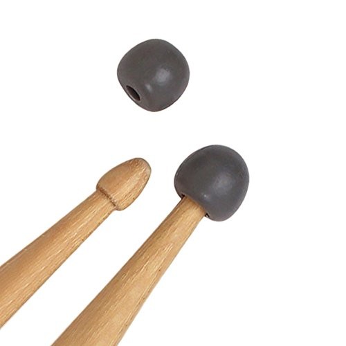 Rubber Drum Stick Tips for Practice Fits Most Drum Sets 2 Pairs Gray