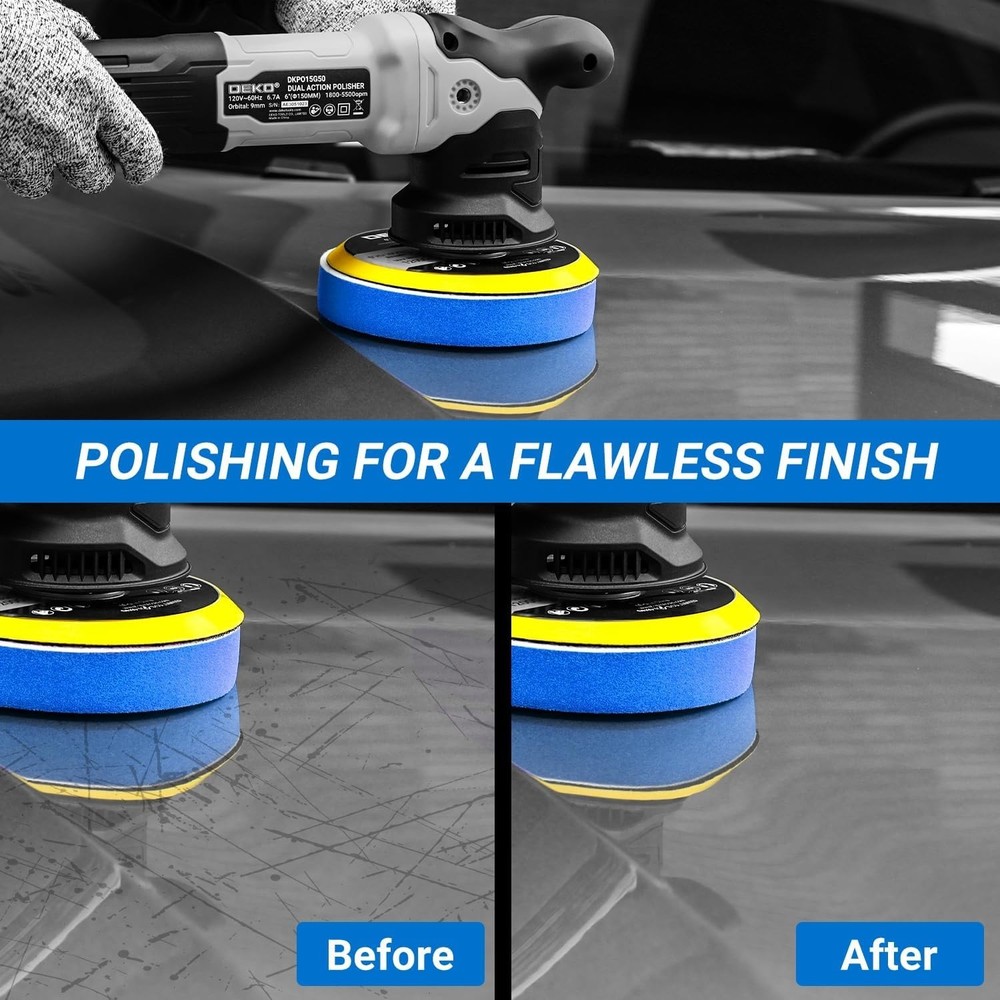 Car Buffer Polisher: 6 Inch Dual Action Orbital Buffer Polisher, 6 Variable Spe