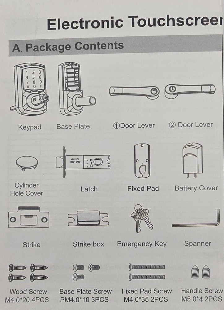 HIDALIFE Silver Electronic Touchscreen Door Lock