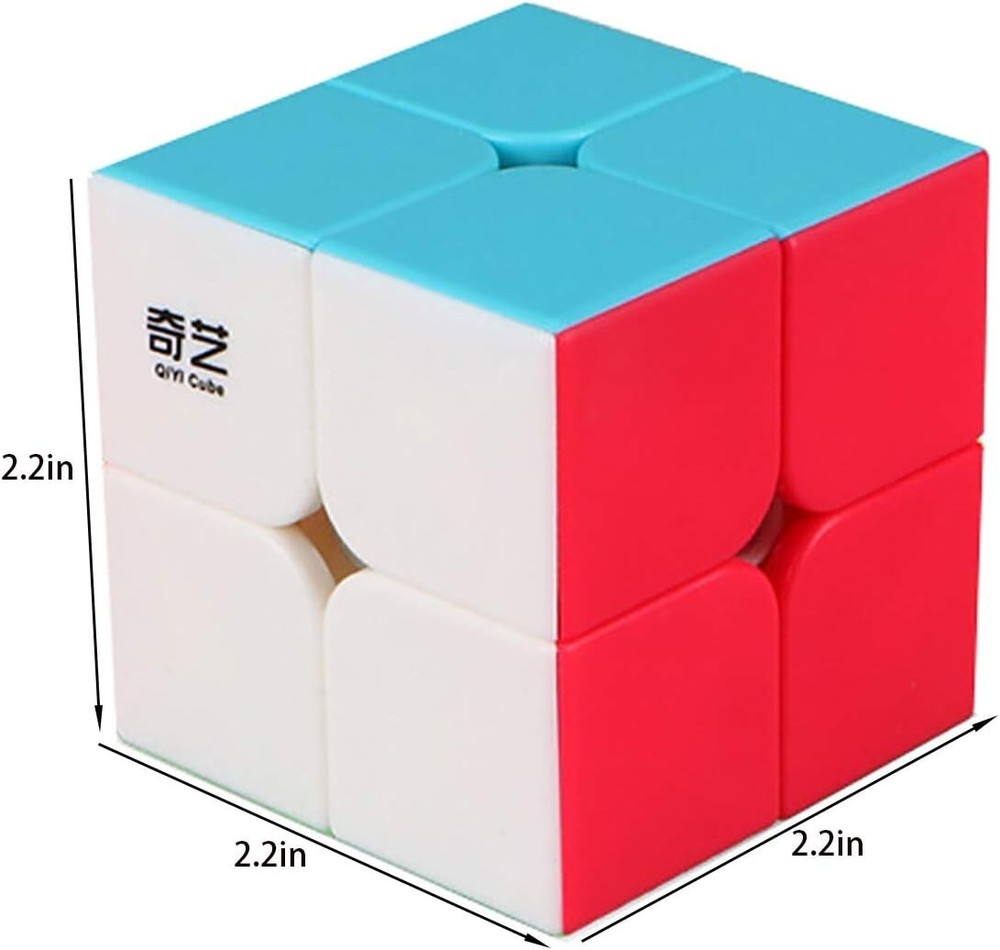 4 Pack Speed Cube Set, Speed Cube 2x2 3x3 4x4 Pyramid Magic Cubes Brain Teaser