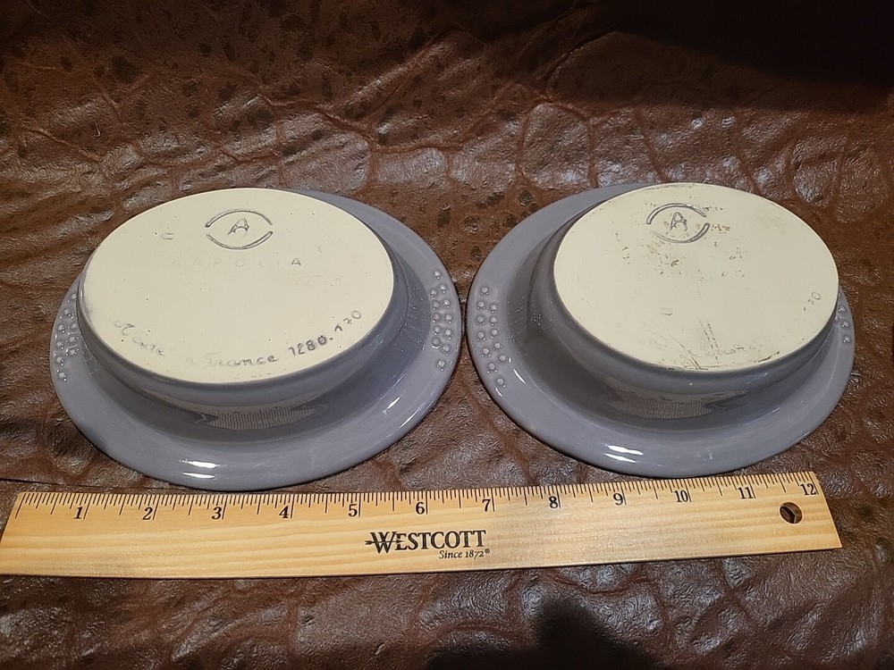 [2] Two Small APPOLIA Roasting Baking Individual Casseroles Grey. 8oz Cap.