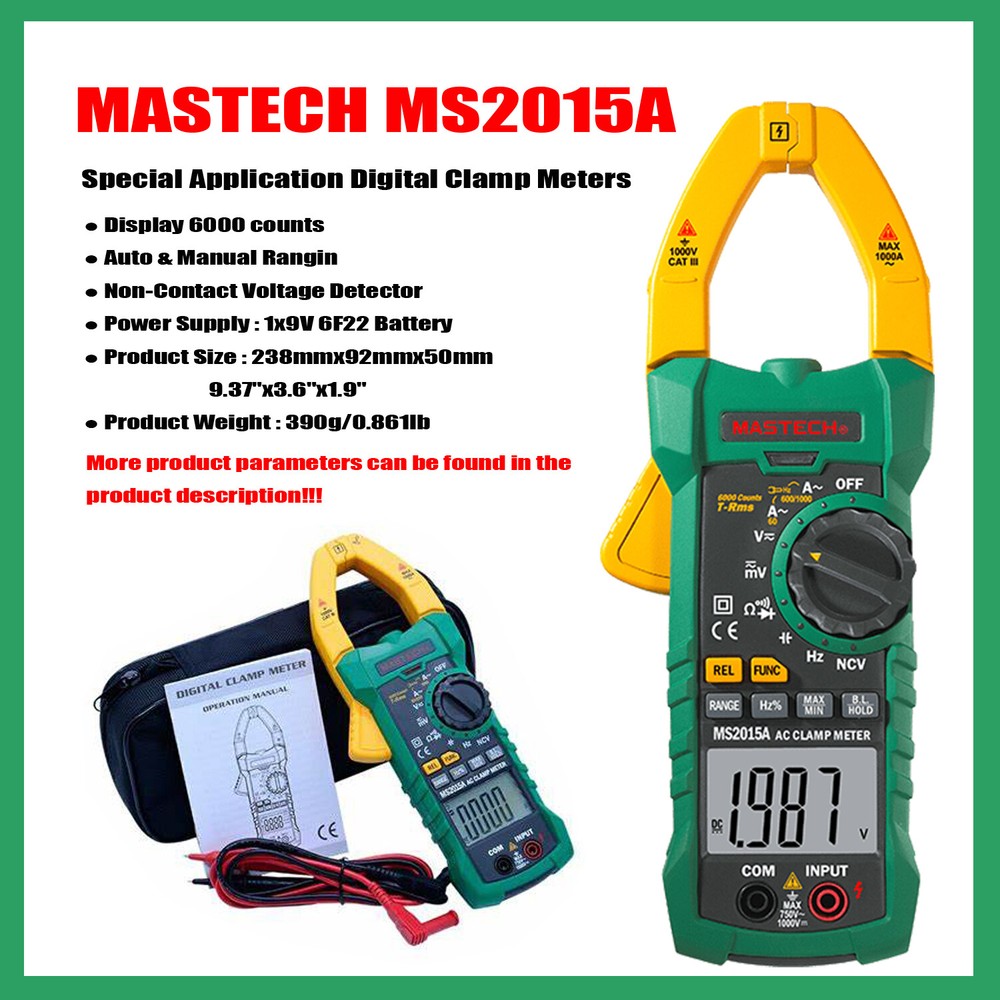 MASTECH Digital Clamp Meter AC/DC Voltage ✦Kd