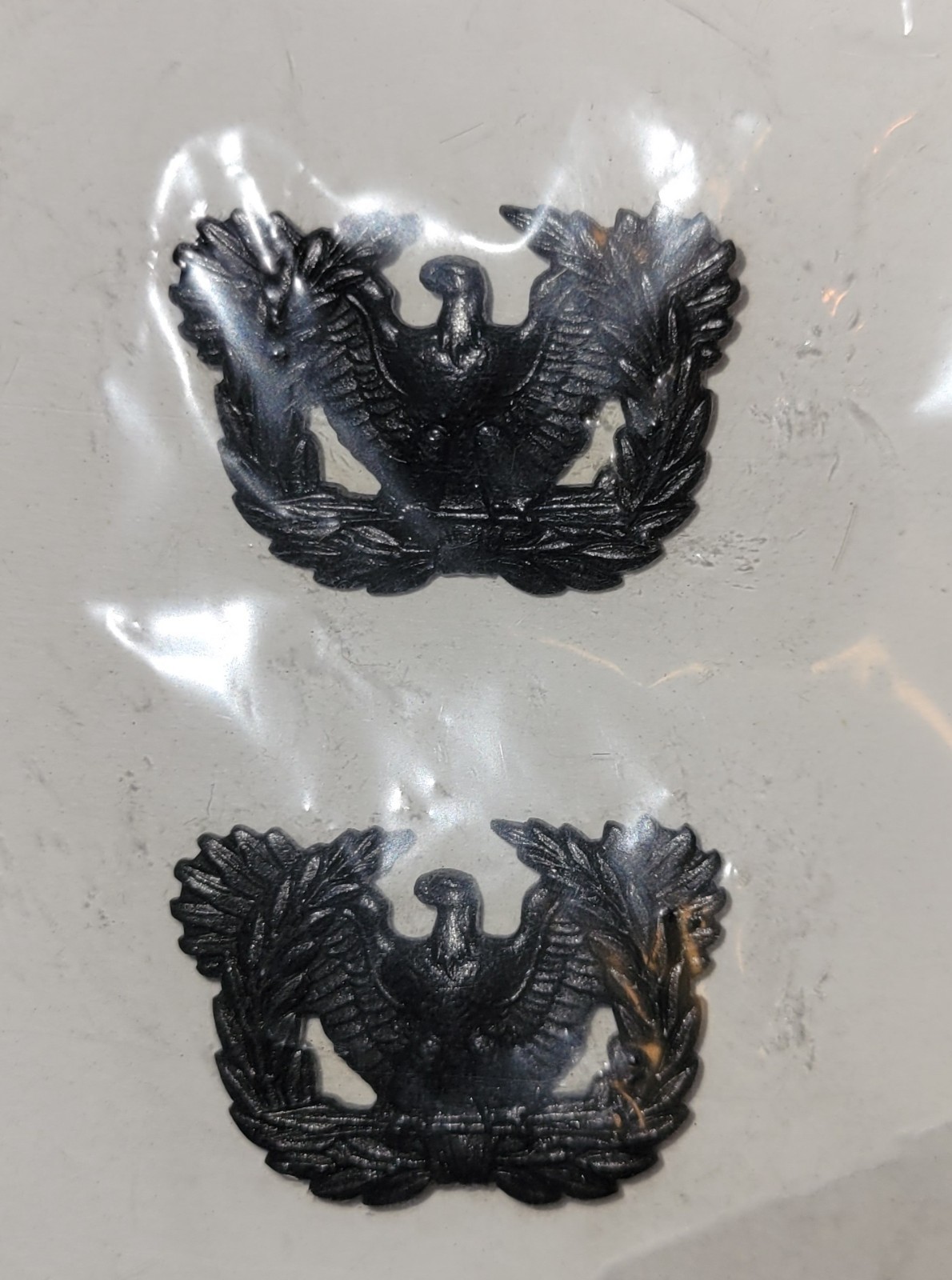 Genuine U.S. ARMY WARRANT OFFICER COLLAR DEVICE BLACK METAL RISING EAGLE