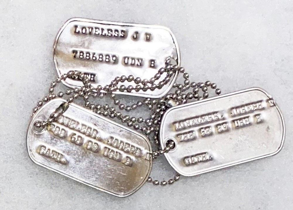 Joseph Loveless USN Dog Tag Set