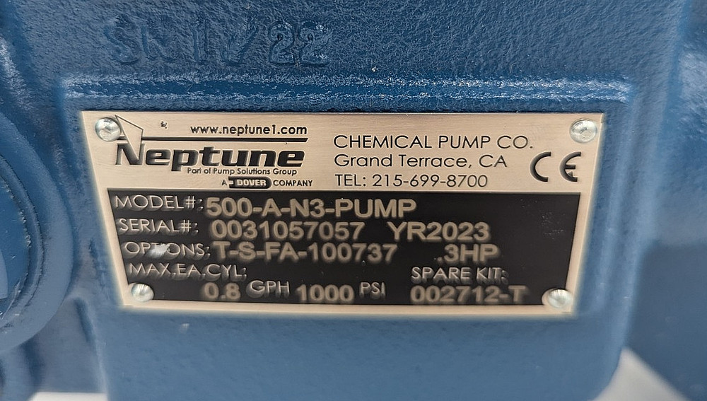 Neptune 500-A-N3 Simplex Hydraulic Metering Pump with Explosion Proof Motor