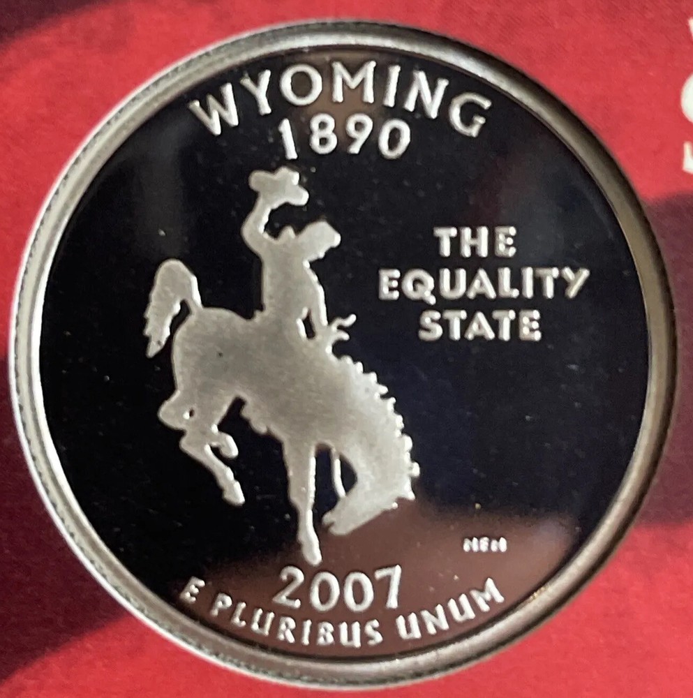 2007-S Wyoming Silver Proof State Quarter 90% Silver From Proof Set