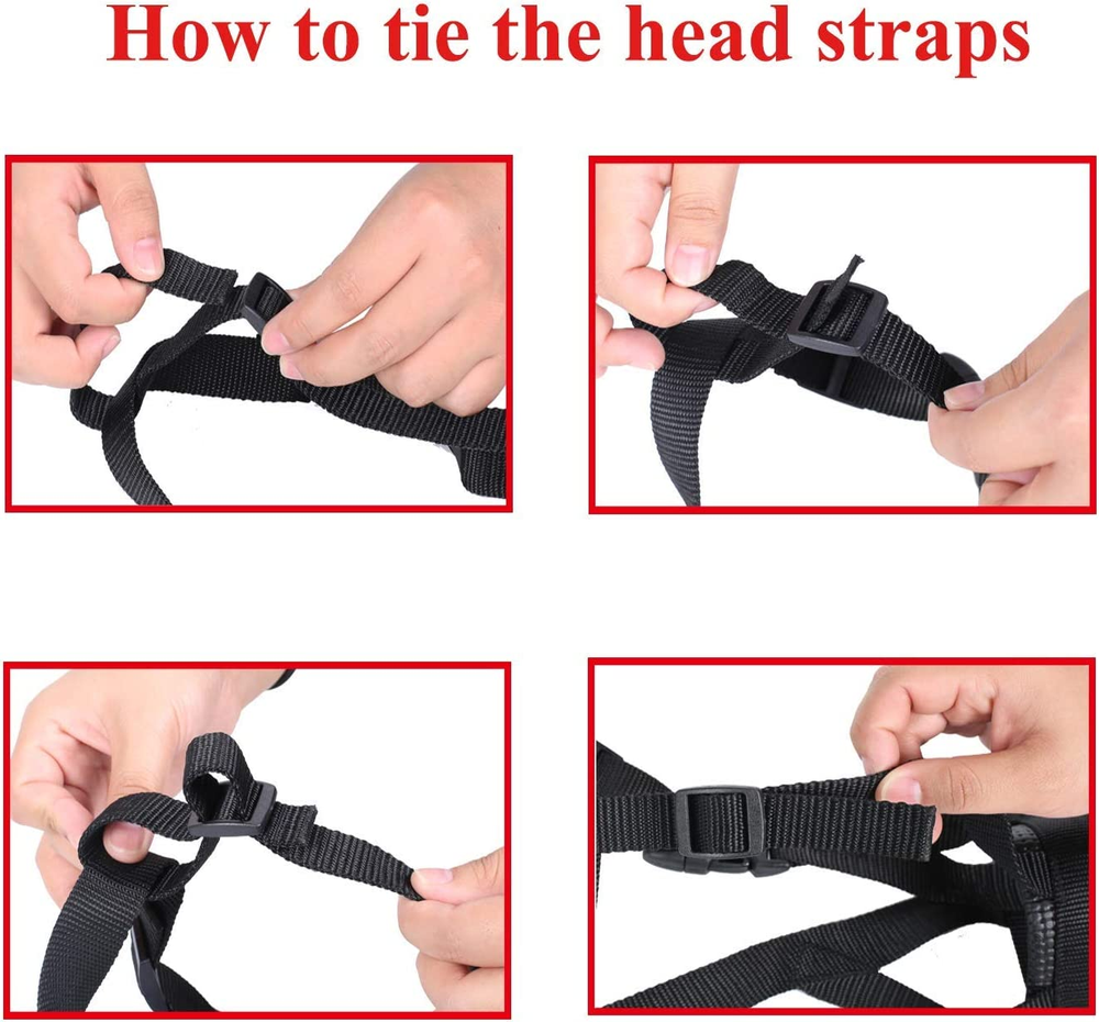 Head Strap Dog Muzzle Prevent from Taking off by Paws for Small,Medium and Large