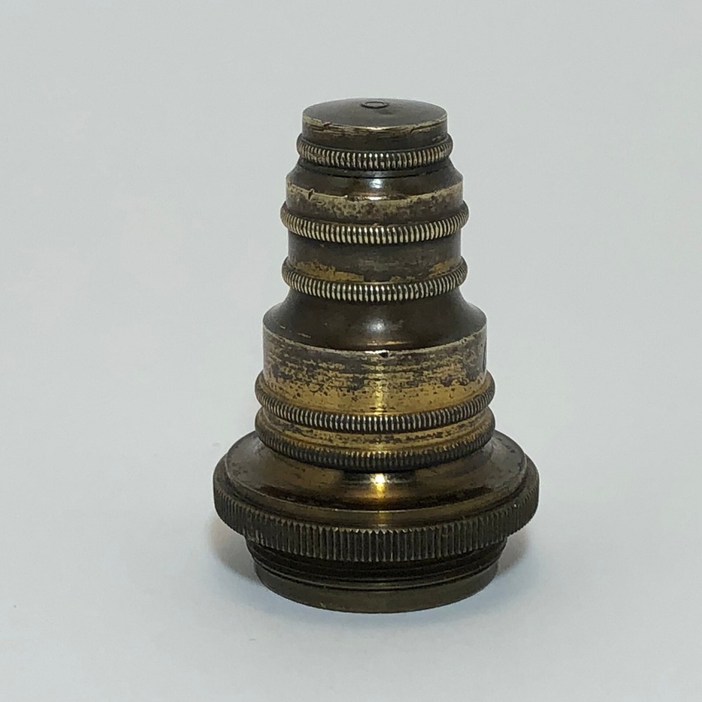 ANTIQUE #10 MARKED BRASS OBJECTIVE LENS MICROSCOPE