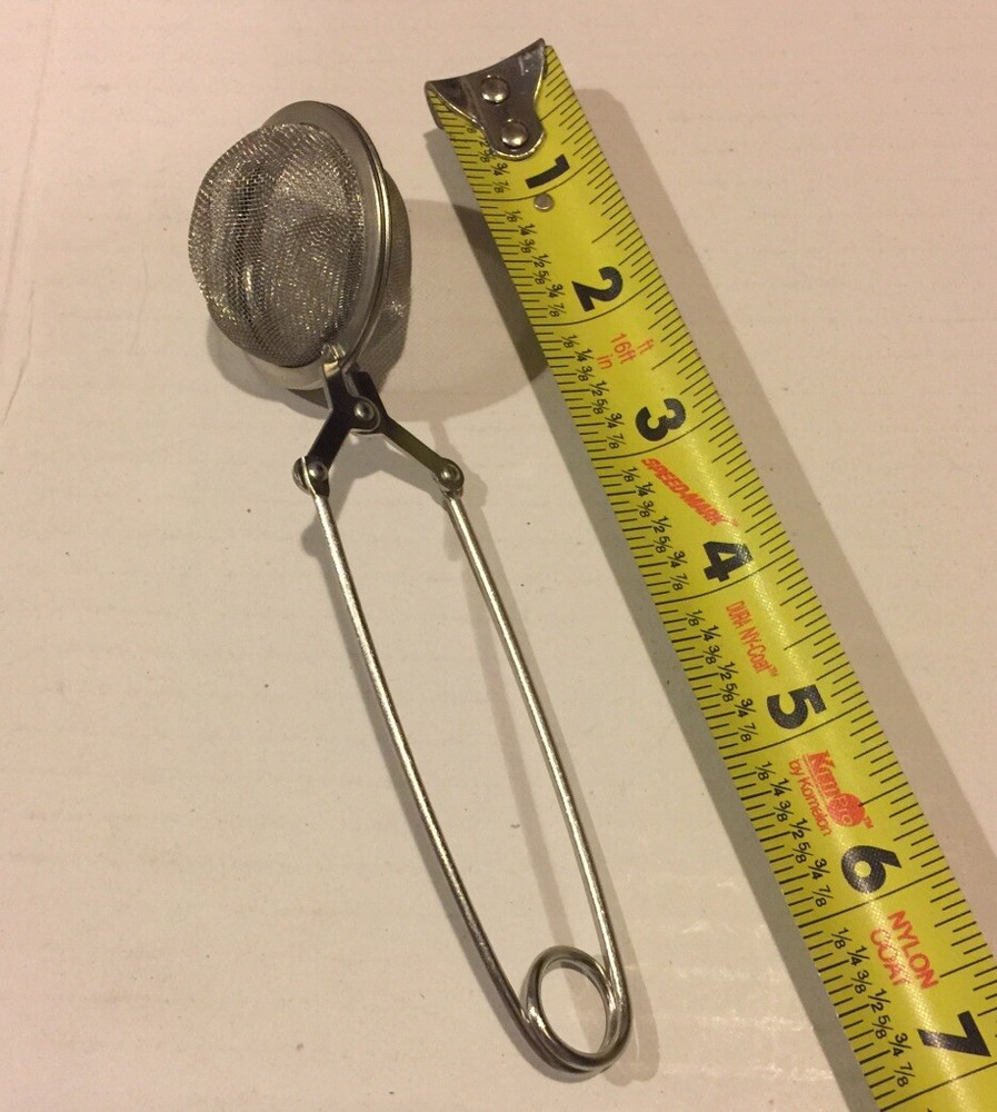 ❤️Long Handle Loose Tea Snap Opening Infuser Spoon Stainless Mesh