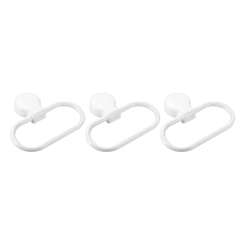 3 Pack Wall Mounted Oval Towel Ring Self-Adhesive for Bathroom White