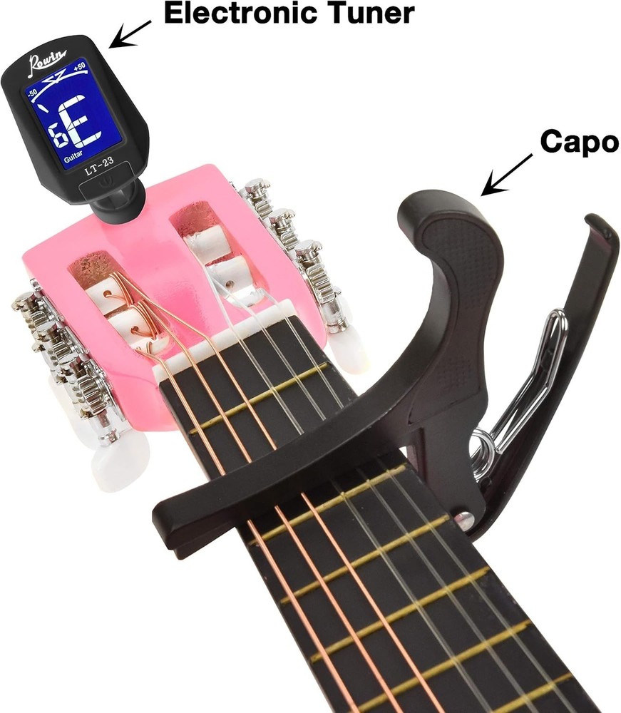 30 Inch Pink Classical Guitar Kid Beginner Pack with Case Accessories