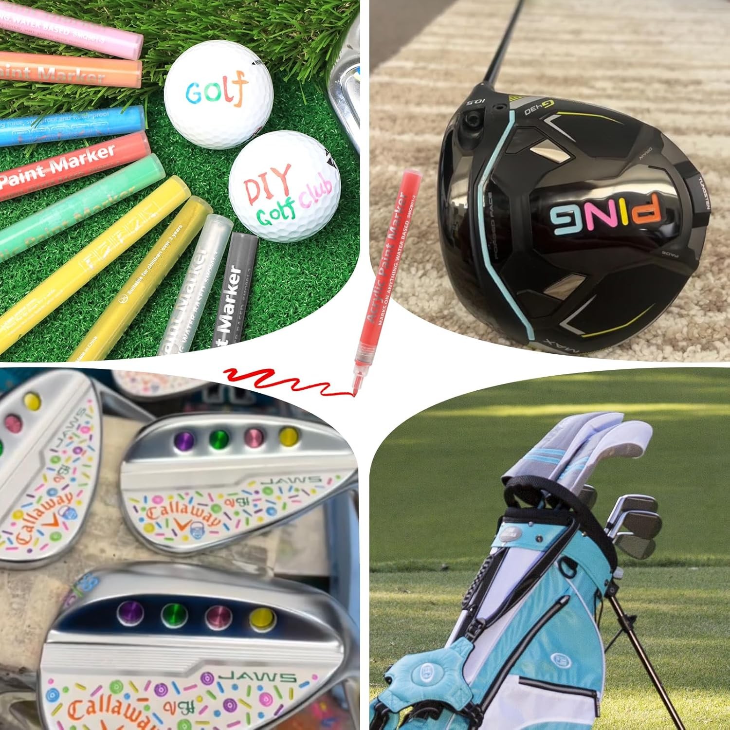 Golf Club Paint-9Pcs Golf Pens&Golf Markers for Fill in, Customize or Renovate Y