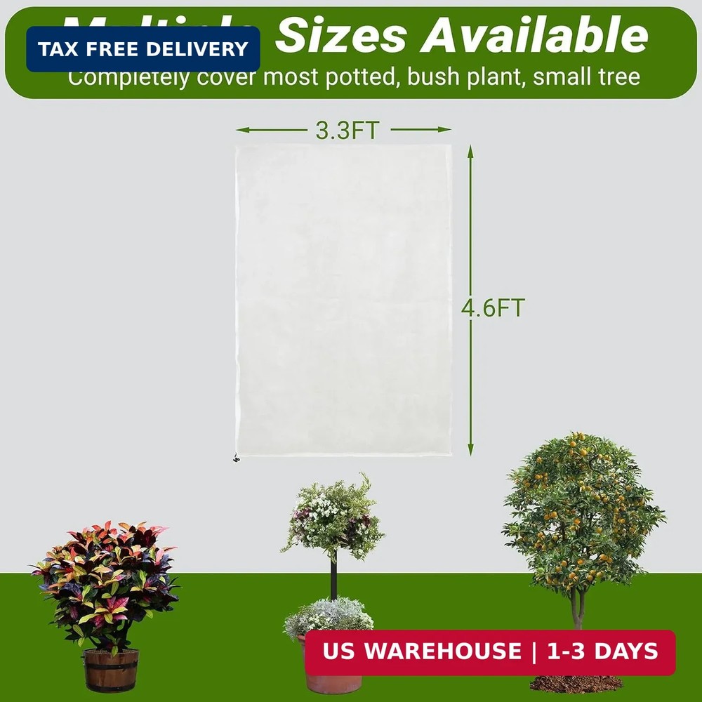 4 Pack Fruit Tree Netting Covers with Zipper & Drawstring - 3.3x4.6FT Ultra-Fine
