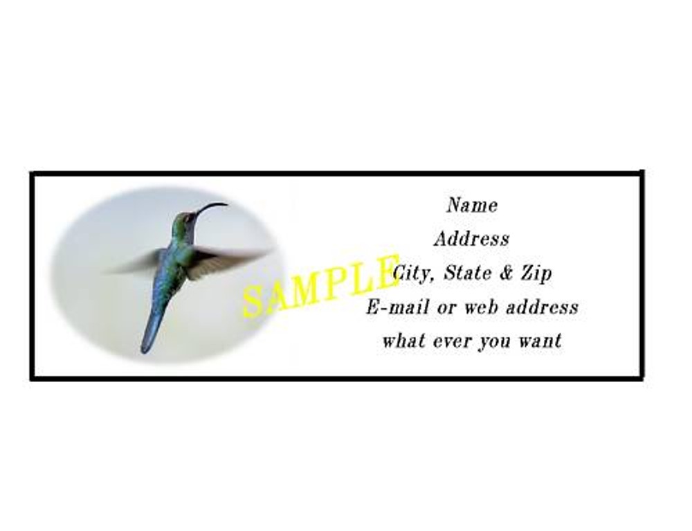 HUMMING BIRD ADDRESS LABELS COOL!!! #2