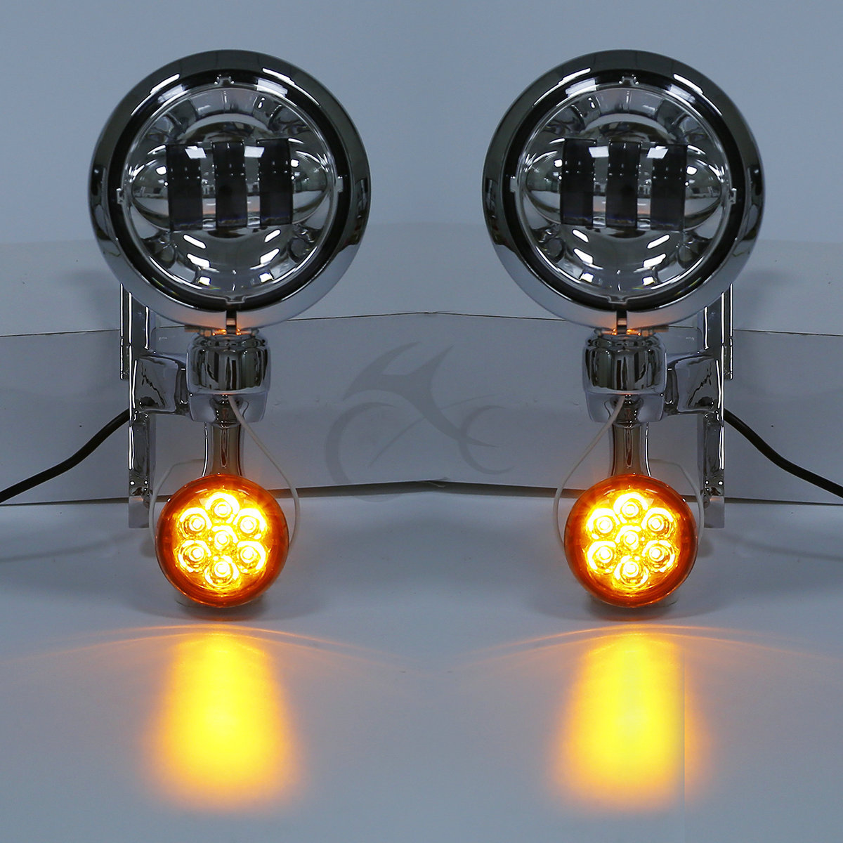 Turn Signal LED Spot Fog Light Bracket Fit For Harley Touring Road King 94-23 US