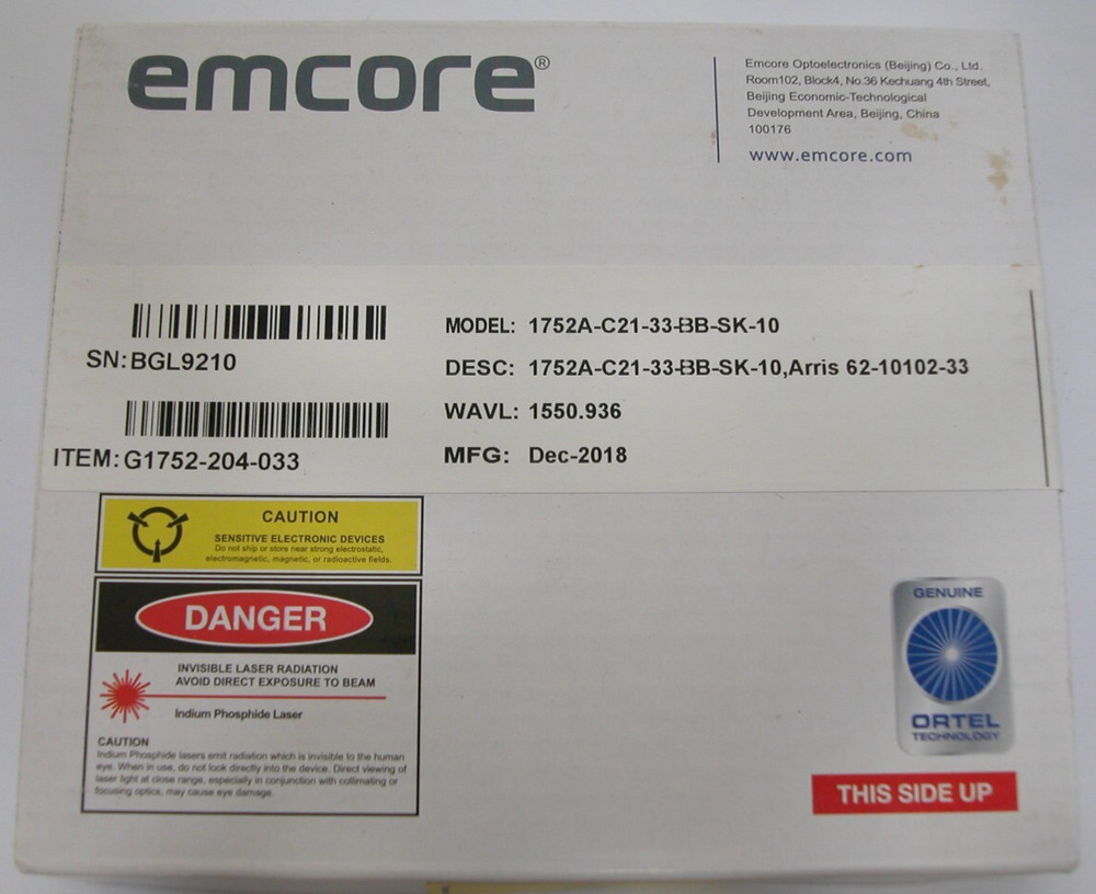 Emcore 1752A-C21-33-BB-SK-10 Laser Module