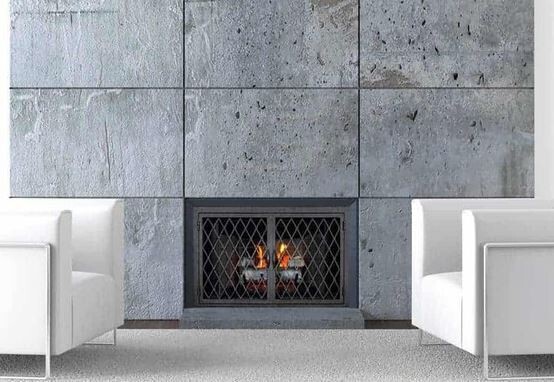 AMS Fireplace Door - Trabuco Rectangular Door - Wrought Iron Dark Bronze