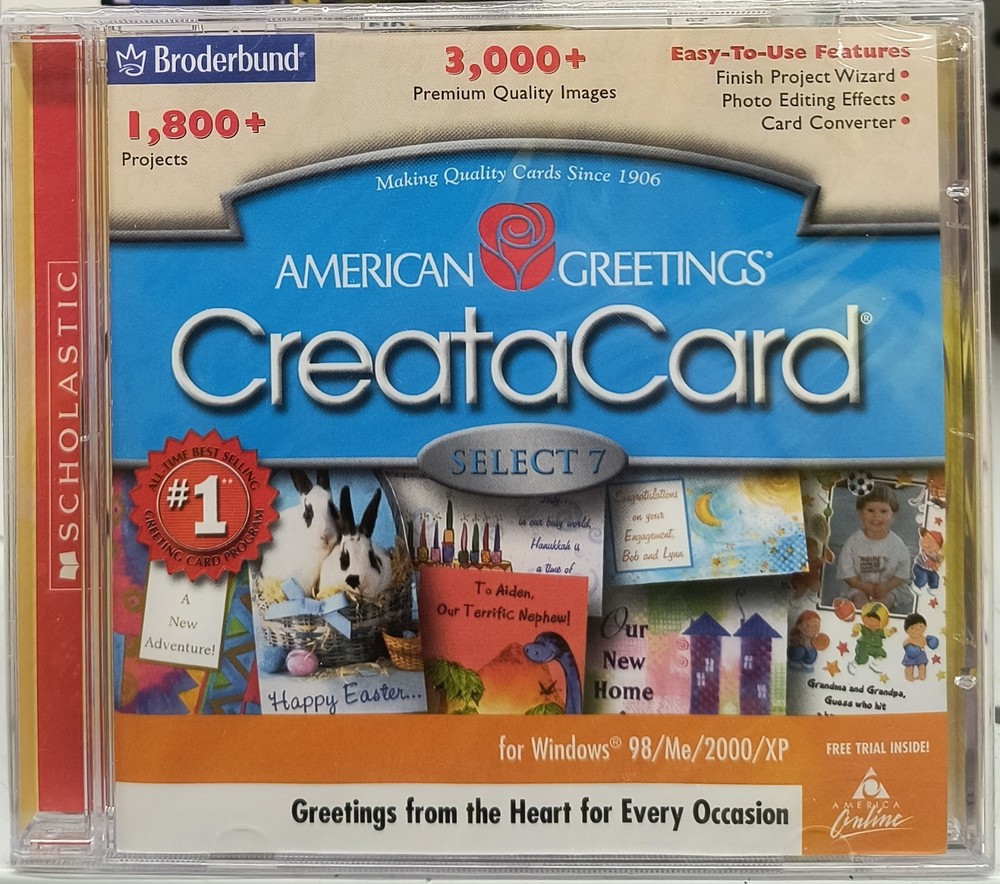 CreataCard American Greetings CD Select 7 Broderbund Windows New Sealed