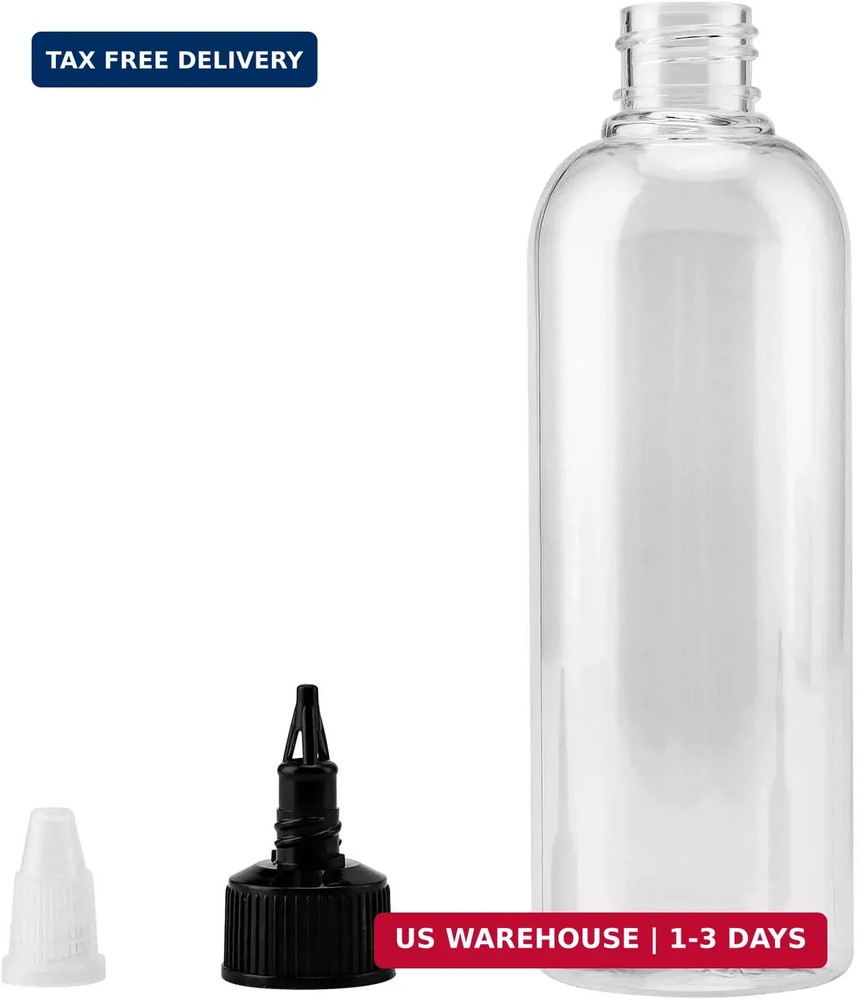JAPCHET 60 Pcs 4oz Empty Plastic Squeezing Bottles, 120ml Plastic Bottles with T
