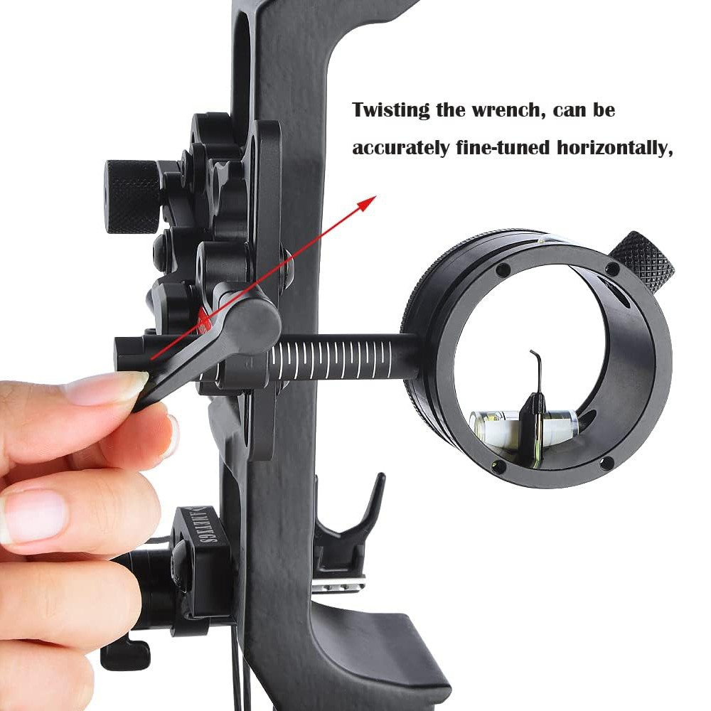 Compound Bow Sight Single Pin 0.019" Adjustable Archery Hunting Shooting Target