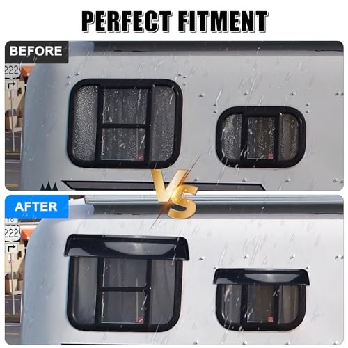 RV Window Visor Deflector, Rain Guard Extra Durable Sun 32-37inch Wide Window
