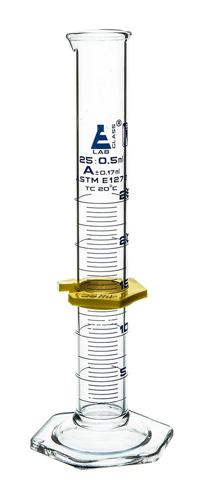 Measuring Cylinder, 25Ml - ASTM, Class a Tolerance ±0.17Ml - Protective Collar,
