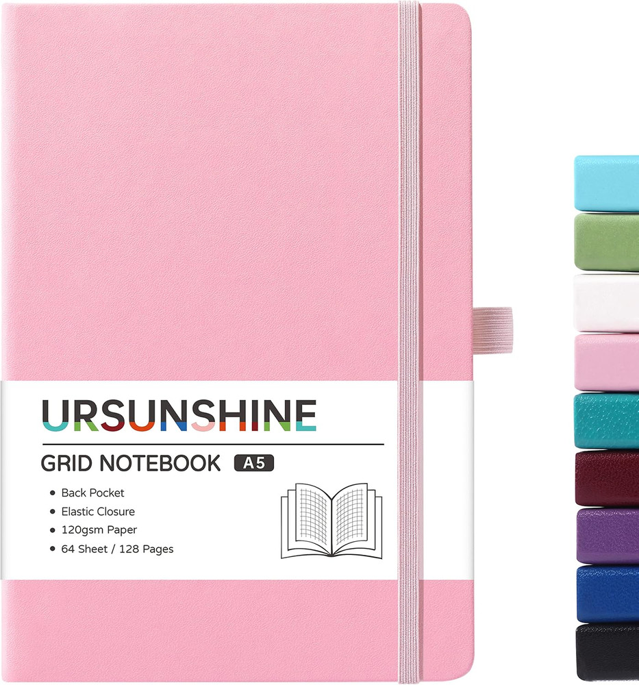 Graph Grid Paper Notebook/Journal - Classic Journal/Notebook with Ribbon Divider