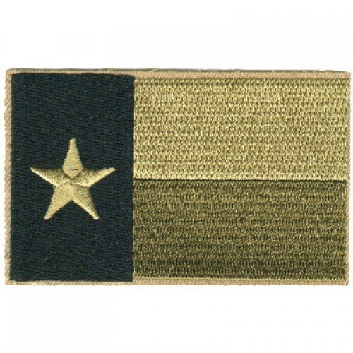 Motorcycle Biker Vest Jacket Patch - 2 Olive Texas Flag & Reverse- 2x3.25" Patch