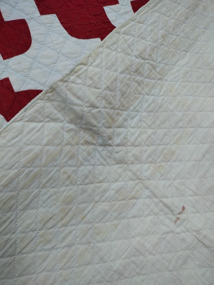 vintage hand Quilting patchwork drunkards path Quilt needlework Stitched A193